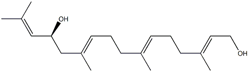 (2E,6E,10E)-3,7,11,15-テトラメチルヘキサデカ-2,6,10,14-テトラエン-1,13-ジオール 化学構造式