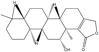 12β-ヒドロキシ-17-ヒドロキシメチル-4,4,8-トリメチル-D-ホモ-5α-アンドロスタ-17-エン-17a-カルボン酸17a,17-ラクトン 化学構造式