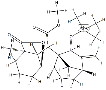 [4aα-Hydroxy-1-methyl-8-methylene-9β-[(trimethylsilyl)oxy]gibbane-1α,10β-dicarboxylic acid 10-methyl]1,4a-lactone Structure