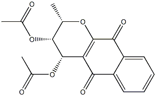 (2S)-3β,4β-Dihydroxy-3,4-dihydro-2β-methyl-2H-naphtho[2,3-b]pyran-5,10-dione diacetate 结构式