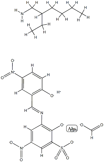 Chromate(1-), (formato-O)[2-hydroxy-3-[ [(2-hydroxy-5-nitrophenyl)methylene]amino]-5-nitrobenzenesulfonato (3-)]-, hydrogen, compd. with 2-ethyl-1-hexanamine (1:1) 结构式