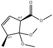 2-Cyclopentene-1-carboxylicacid,5,5-dimethoxy-4-methyl-,methylester,(1R,4S)-rel-(9CI) Structure