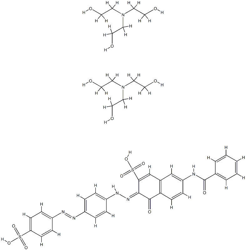 2-Naphthalenesulfonic acid, 7-(benzoylamino)-4-hydroxy-3-4-(4-sulfophenyl)azophenylazo-, compd. with 2,2,2-nitrilotrisethanol (1:2) Structure