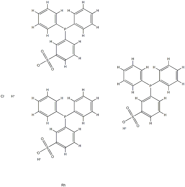 chlorotris(diphenylphosphinobenzene-3-sulfonate)rhodium (I) 化学構造式