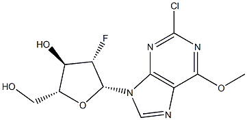 2-氯-9-(2-脱氧-2-氟-BETA-D-阿拉伯呋喃糖基)-6-甲氧基-9H-嘌呤, 758705-70-3, 结构式