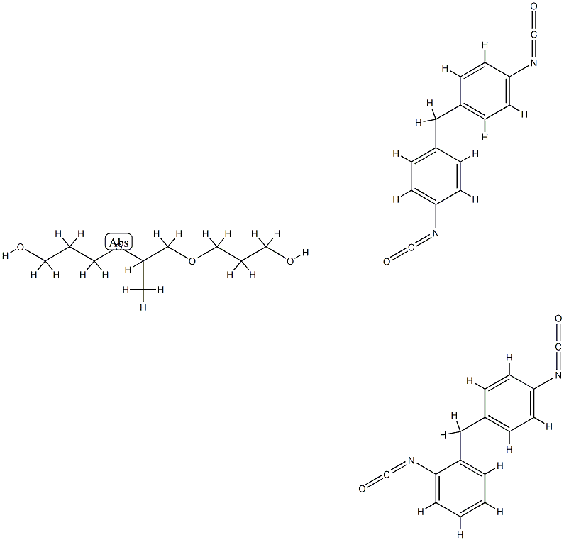 Propanol, [(1-methyl-1,2-ethanediyl)bis (oxy)]bis-, polymer with 1-isocyanato-2-[(4-isocyanatophenyl)methyl]benzene and 1,1'-methylenebis[4-isocyanatobenzene] Structure