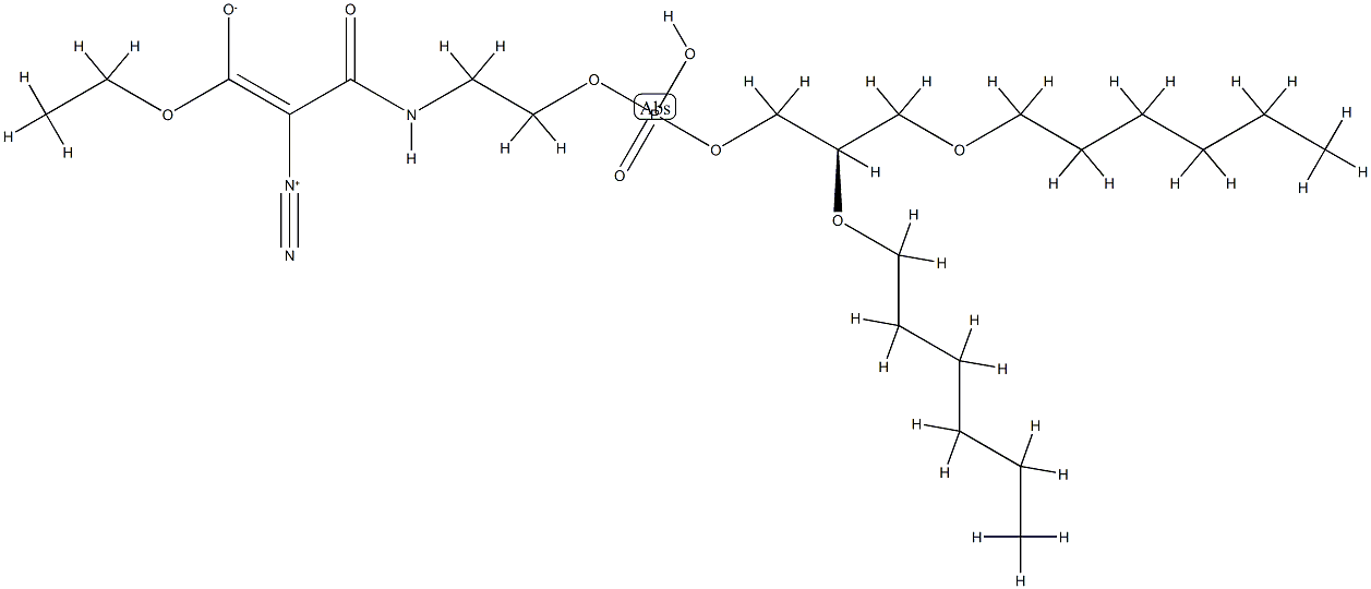 1,2-di-O-hexylglycero-3-(ethyl diazomalonamidoethyl phosphate) 结构式