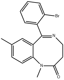 6-(3-ブロモフェニル)-3,4-ジヒドロ-1,8-ジメチル-1,5-ベンゾジアゾシン-2(1H)-オン 化学構造式