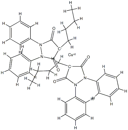 copper(II) bis(phenylbutazone) complex Struktur