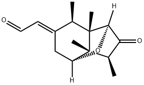 [(1S,6E)-Octahydro-3β,3aβ,7β,7aβ-tetramethyl-2-oxo-1α,4α-epoxy-6H-inden-6-ylidene]acetaldehyde Structure
