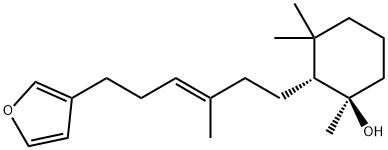 (1S)-2β-[(E)-6-(3-Furyl)-3-methyl-3-hexenyl]-1,3,3-trimethylcyclohexanol Struktur