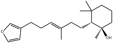 (1S)-2β-[(E)-6-(3-フリル)-3-メチル-3-ヘキセニル]-1,3,3-トリメチルシクロヘキサノール 化学構造式