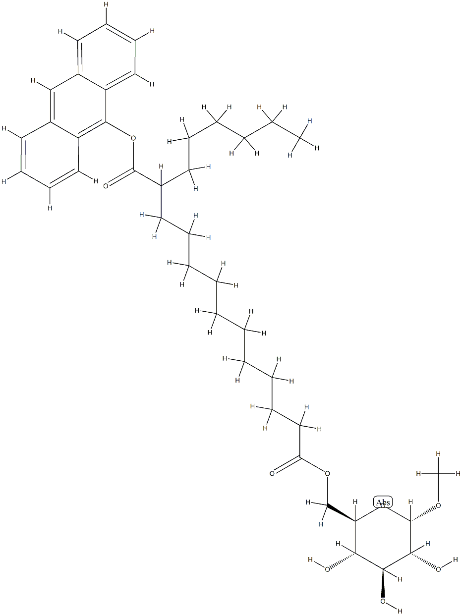 methyl alpha-D-6-(12-(9-anthroyl)stearoyl)glucoside,76282-99-0,结构式