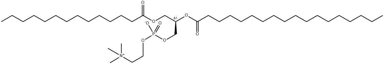 1-MYRISTOYL-2-STEAROYL-SN-GLYCERO-3-PHOSPHOCHOLINE;14:0-18:0 PC,76343-22-1,结构式