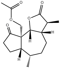 (3S,3aβ,6aβ,9bβ)-ドデカヒドロ-9aα-アセトキシメチル-3β,6α-ジメチルアズレノ[4,5-b]フラン-2,9-ジオン 化学構造式