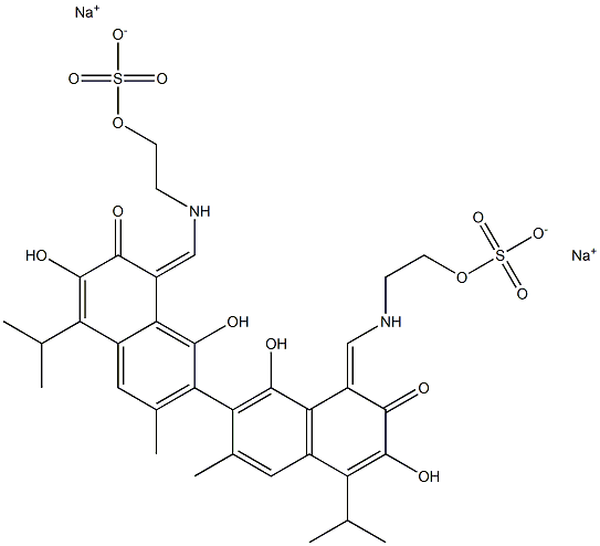 gossypol beta-aminoethyl sodium sulfate Struktur