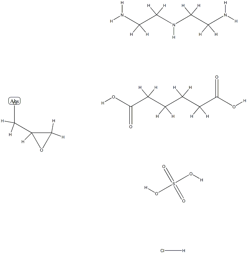 Hexanedioic acid, polymer with N-(2-aminoethyl)-1,2-ethanediamine and (chloromethyl)oxirane, hydrochloride sulfate|