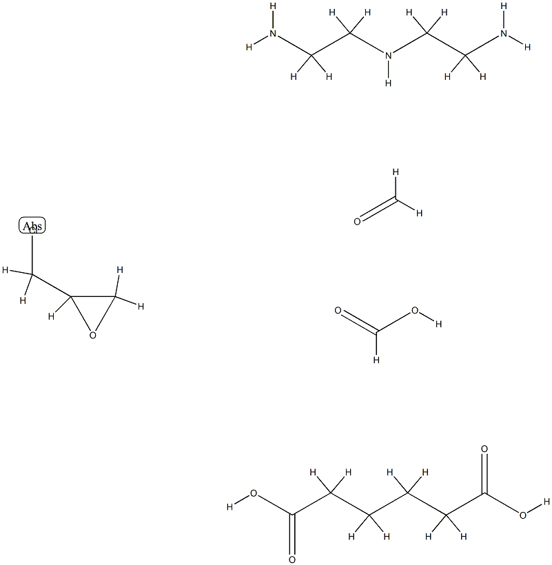 Hexanedioic acid, polymer with N-(2-aminoethyl)-1,2-ethanediamine, (chloromethyl)oxirane, formaldehyde and formic acid 结构式