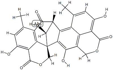 76706-62-2 (8R,15bS,16S)-8,14-Dihydro-4,11,15,16-tetrahydroxy-6,9-dimethyl-7H-8β,15bβ-methano-1H,3H,12H-benzo[de]cyclohepta[1,2-g:3,4,5-d'e']bis[2]benzopyran-3,7,12-trione