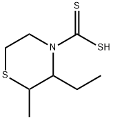 4-Thiomorpholinecarbodithioicacid,3-ethyl-2-methyl-(9CI) Structure