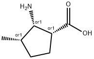 Cyclopentanecarboxylic acid, 2-amino-3-methyl-, (1R,2S,3S)-rel- (9CI) Struktur