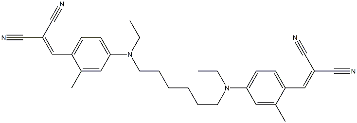 2,2'-[hexane-1,6-diylbis[(ethylimino)(2-methyl-4,1-phenylene)methylidyne]]bismalononitrile Structure