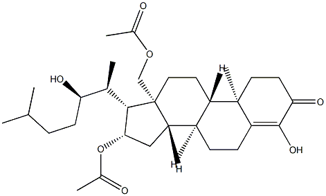 (22R)-16β,18-Diacetoxy-4,22-dihydroxycholest-4-en-3-one 结构式