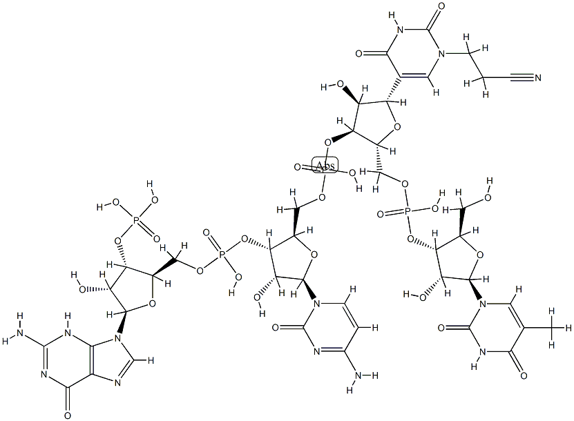 ribosylthymine phosphate-pseudouridine phosphate-cytidine phosphate-guanosine phosphate Structure