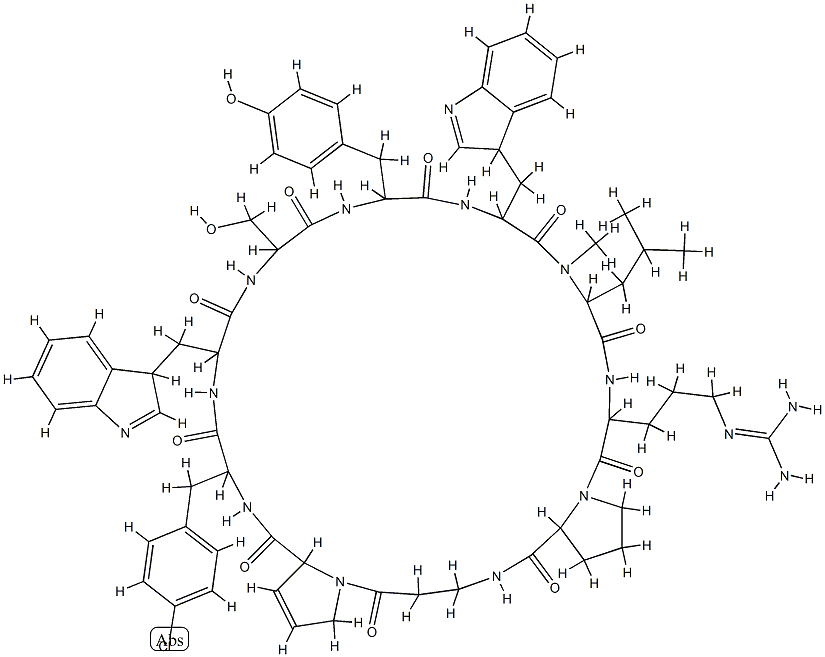 cyclo(3,4-didehydroprolyl-4-chlorophenylalanyl-tryptophyl-seryl-tyrosyl-tryptophyl-N-methylleucyl-arginyl-prolyl-beta-alanyl)|