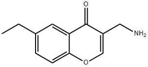 4H-1-Benzopyran-4-one,3-(aminomethyl)-6-ethyl-(9CI) 化学構造式