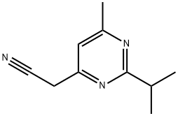 4-Pyrimidineacetonitrile,6-methyl-2-(1-methylethyl)-(9CI),77204-21-8,结构式