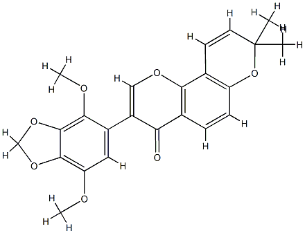 3-(2,5-Dimethoxy-3,4-methylenedioxyphenyl)-8,8-dimethyl-4H,8H-benzo[1,2-b:3,4-b']dipyran-4-one,7731-08-0,结构式