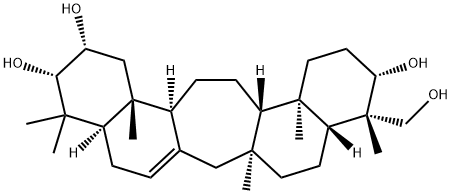 C(14a)-ホモ-27-ノルガンマセラ-14-エン-3β,20β,21β,24-テトラオール 化学構造式
