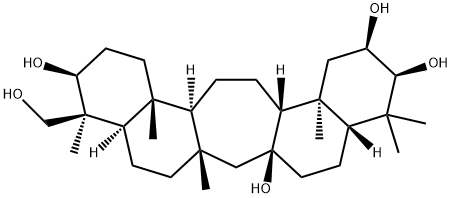 (4S)-C(14a)-Homo-27-norgammacerane-3β,14β,20β,21β,24-pentol,77320-27-5,结构式