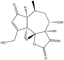 (3aR)-3,3aβ,4,5,6,6aβ,9aβ,9bα-Octahydro-4β-hydroxy-9-hydroxymethyl-6α-methyl-3-methyleneazuleno[4,5-b]furan-2,7-dione Structure