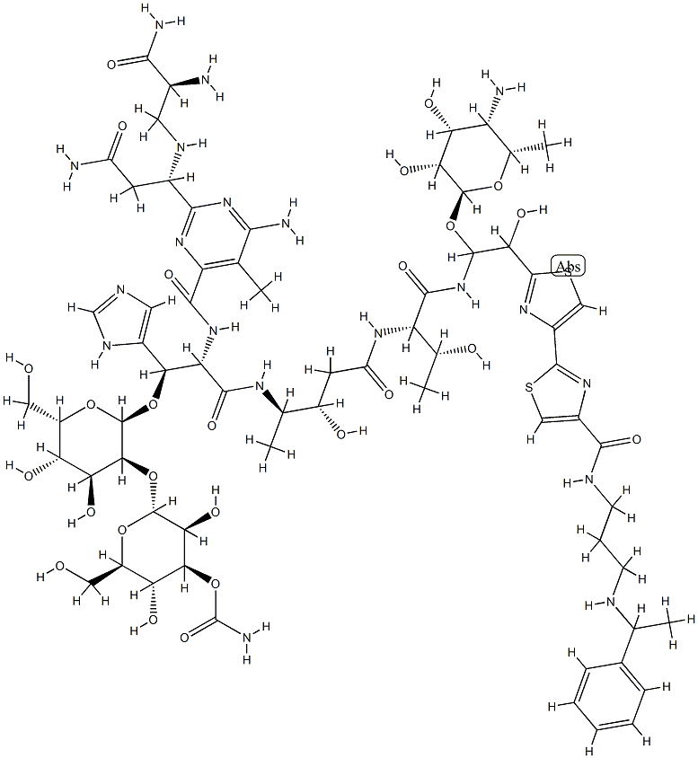 13-[(4-Amino-4,6-dideoxy-α-L-talopyranosyl)oxy]-19-demethyl-12-hydroxy-N1-[3-[(1-phenylethyl)amino]propyl]bleomycinamide Structure