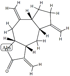 (3aR,4aα,7aα,9aα)-Dodecahydro-3,5,8-tris(methylene)azuleno[6,5-b]furan-2-one 结构式