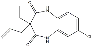 10-chloro-4-ethyl-4-prop-2-enyl-2,6-diazabicyclo[5.4.0]undeca-8,10,12- triene-3,5-dione 结构式