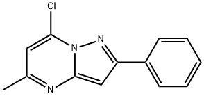 7-CHLORO-5-METHYL-2-PHENYLPYRAZOLO[1,5-A]PYRIMIDINE,77506-96-8,结构式
