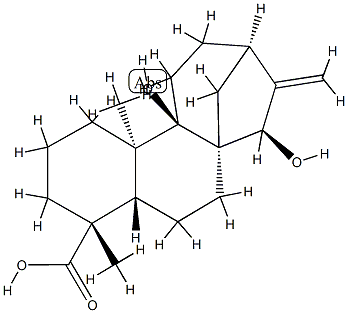 (4R,15R)-9,15-ジヒドロキシカウラ-16-エン-18-酸 化学構造式