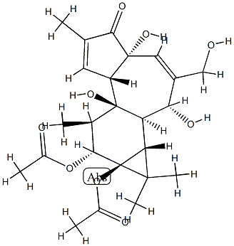 77573-19-4 5H-Cyclopropa[3,4]benz[1,2-e]azulen-5-one, 9,9a-bis(acetyloxy)-1,1a,1b ,2,4a,7a,7b,8,9,9a-decahydro-2,4a,7b-trihydroxy-3-(hydroxymethyl)-1,1, 6,8-tetramethyl-, [1aR-(1aalpha,1bbeta,2beta,4abeta,7aalpha,7balpha,8a lpha,9beta,9aalpha)]-