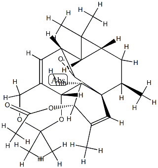 (1S,4S,5S,6R,13R,14R,16R,18R)-5-ヒドロキシ-3,8,8,15,15,18-ヘキサメチル-19-オキソ-7,9-ジオキサペンタシクロ[11.5.1.01,5.06,11.014,16]ノナデカ-2,11-ジエン-4-イル アセタート 化学構造式