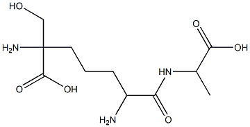 N-(2,6-diamino-6-hydroxymethylpimelyl)alanine Structure