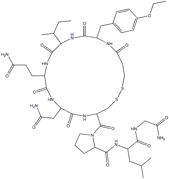 oxytocin, 1-desamino-(O-Et-Tyr)(2)- 化学構造式