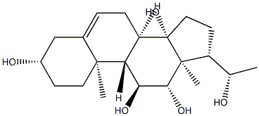 (14S,20S)-Pregn-5-ene-3β,11α,12β,14,20-pentol Structure