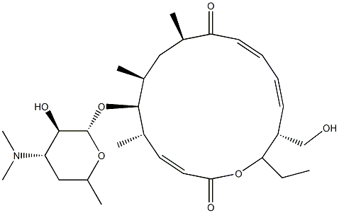 21-O-De(6-deoxy-2-O,3-O-dimethyl-β-D-allopyranosyl)-12,13-didehydro-12,12-O-seco-13-deoxymycinamicin I 结构式