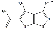 4-amino-6-methylsulfanyl-2,8-dithia-7-azabicyclo[3.3.0]octa-3,6,9-trie ne-3-carboxamide Structure