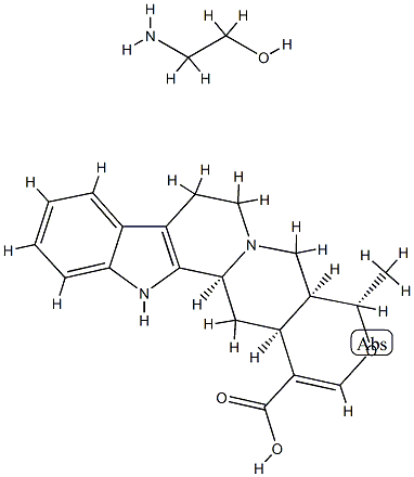 Oxayohimban-16-carboxylic acid, 16,17-didehydro-19-methyl-, (19-alpha, 20-alpha)-, compd. with 2-aminoethanol (1:1) 结构式