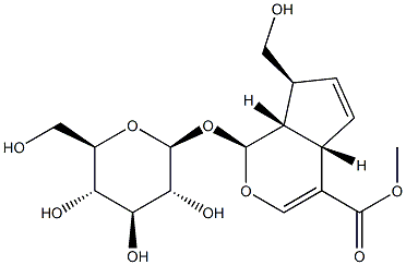 (1S)-1-(β-D-Glucopyranosyloxy)-1,4aα,7,7aα-tetrahydro-7α-hydroxymethylcyclopenta[c]pyran-4-carboxylic acid methyl ester Structure