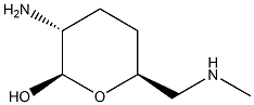 beta-D-erythro-Hexopyranose, 2-amino-2,3,4,6-tetradeoxy-6-(methylamino)- (9CI) Struktur